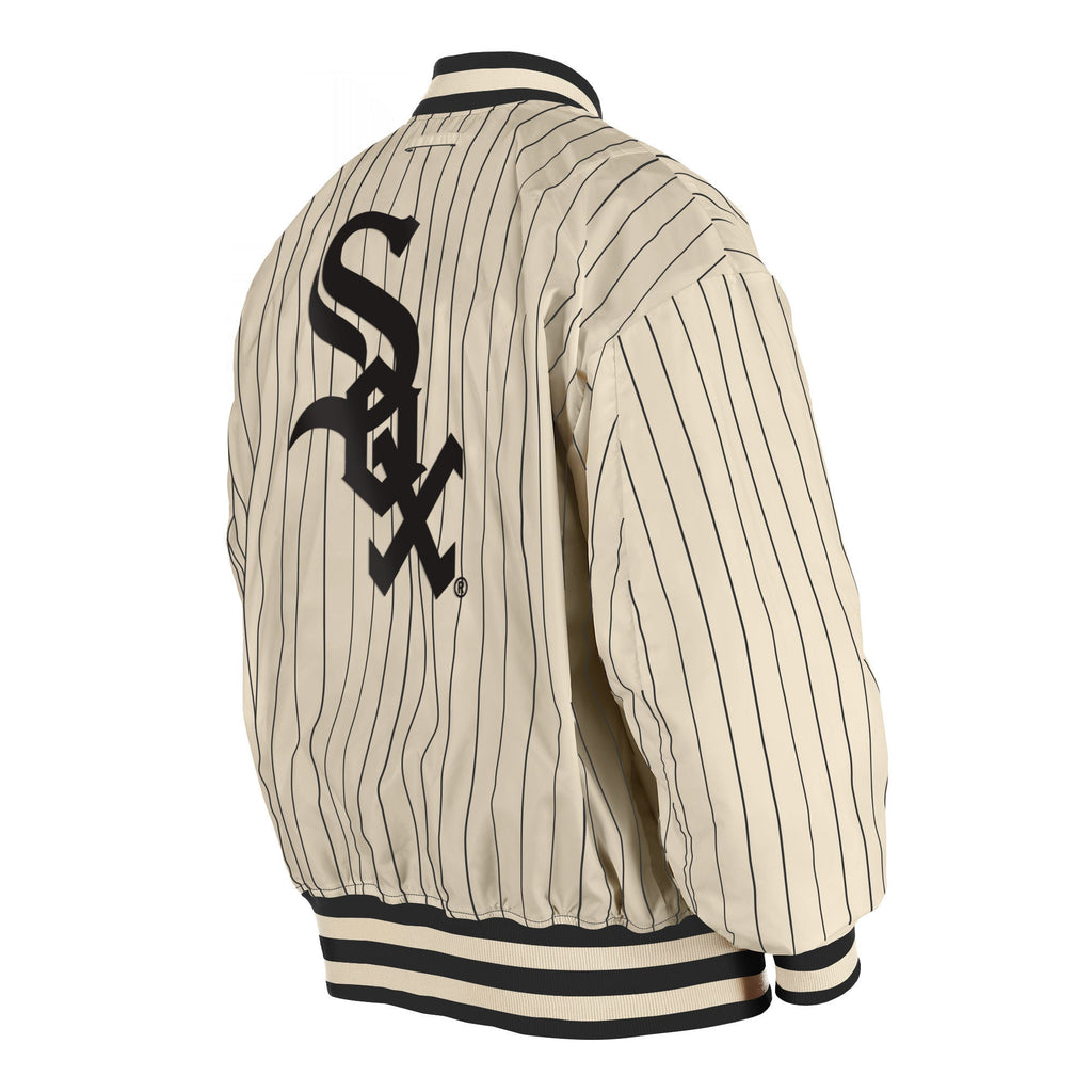 Chicago White Sox Alpha Industries X New Era Black/Off White L-2B Flight Jacket for Men product image 6, provided for visual
