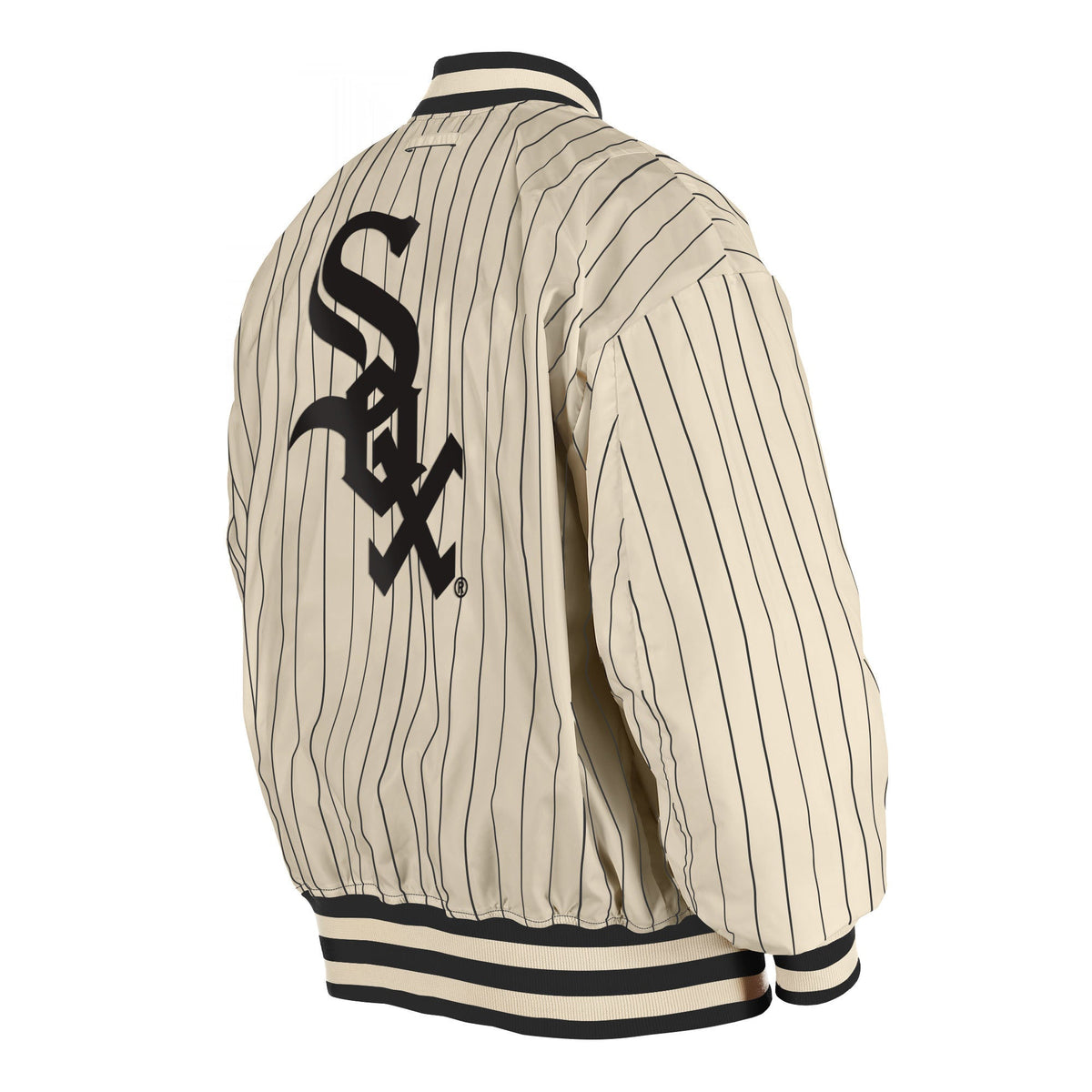 Chicago White Sox Alpha Industries X New Era Black/Off White L-2B Flight Jacket for Men product image 6, provided for visual