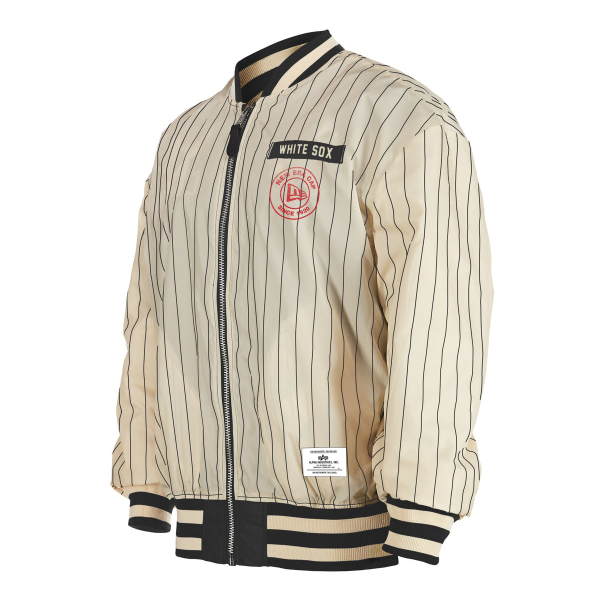 Chicago White Sox Alpha Industries X New Era Black/Off White L-2B Flight Jacket for Men product image 12, provided for