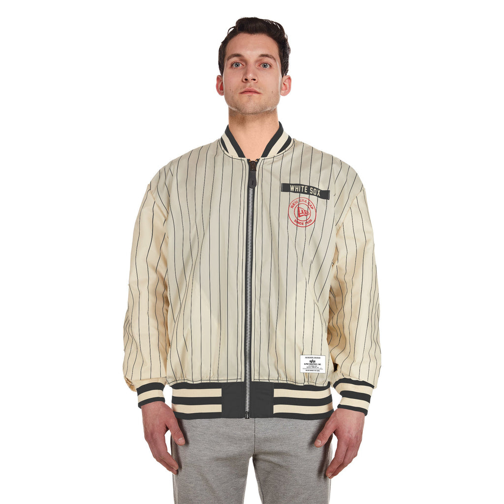 Chicago White Sox Alpha Industries X New Era Black/Off White L-2B Flight Jacket for Men product image 10, provided for