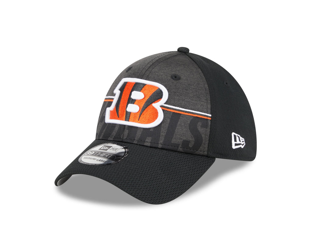Cincinnati Bengals New Era NFL 2023 Training Camp Black Primary Logo 39THIRTY Flex Fit Hat for Men product image 8, provided