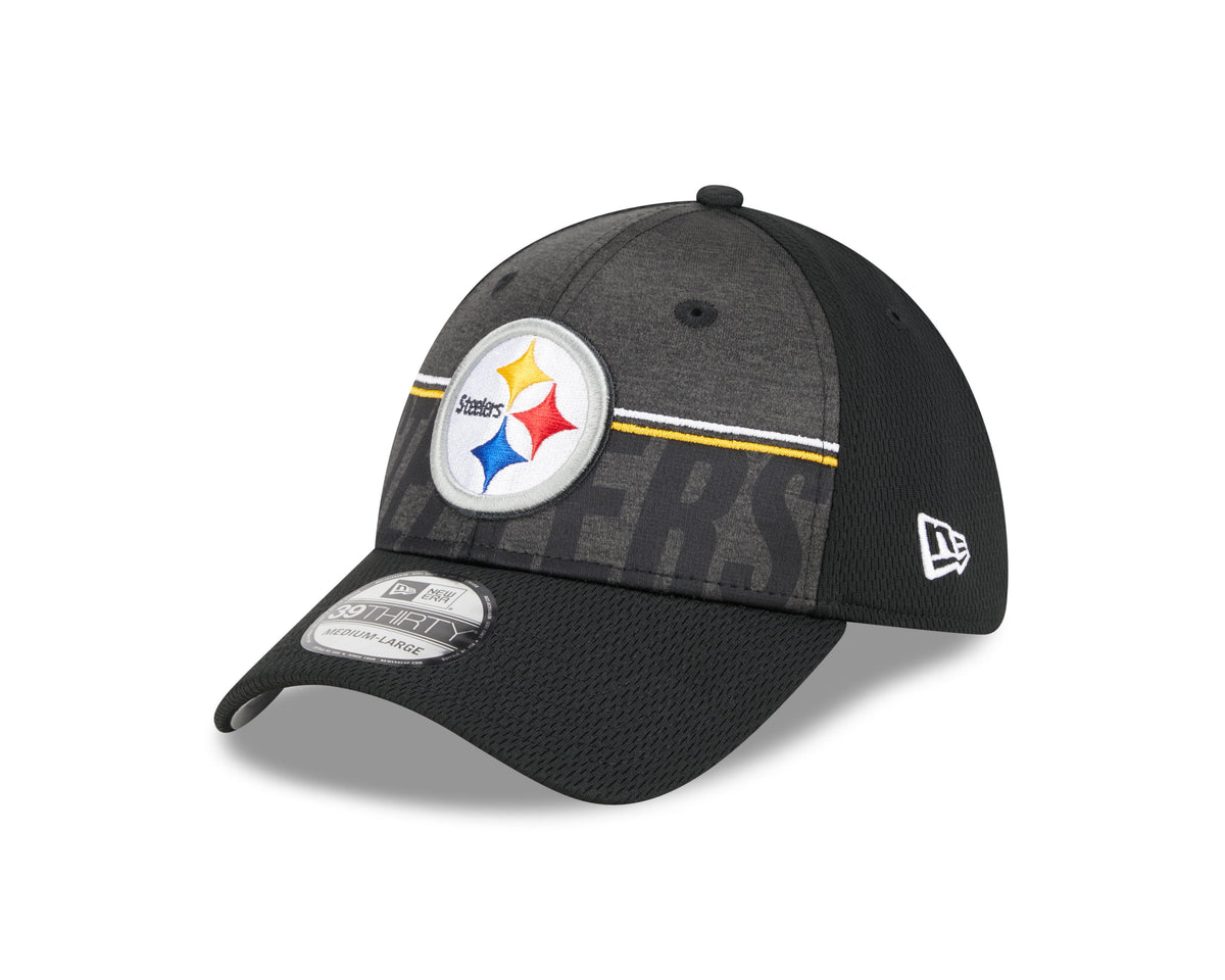 Pittsburgh Steelers New Era NFL 2023 Training Camp Black Primary Logo 39THIRTY Flex Fit Hat for Men product image 8,