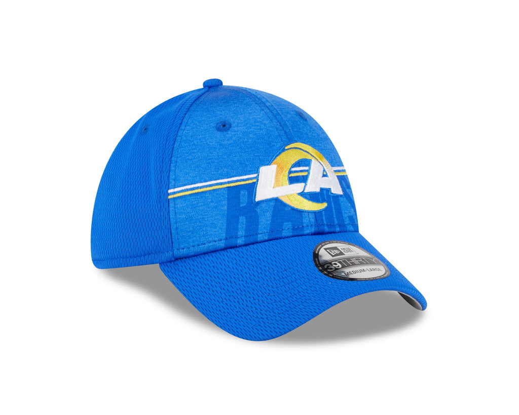 Los Angeles Rams New Era NFL 2023 Training Camp Blue Primary Logo 39THIRTY Flex Fit Hat for Men product image 3, provided