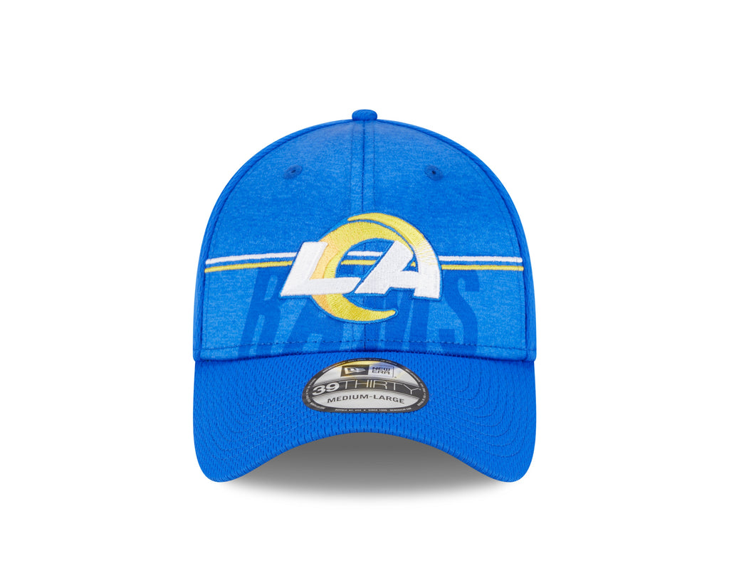 Los Angeles Rams New Era NFL 2023 Training Camp Blue Primary Logo 39THIRTY Flex Fit Hat for Men product image 2, provided