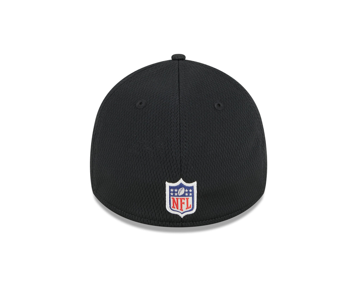 Las Vegas Raiders New Era NFL 2023 Training Camp Black Primary Logo 39THIRTY Flex Fit Hat for Men product image 7, provided