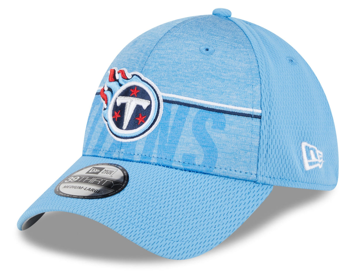 Tennessee Titans New Era NFL 2023 Training Camp Blue Primary Logo 39THIRTY Flex Fit Hat for Men product image 1, provided