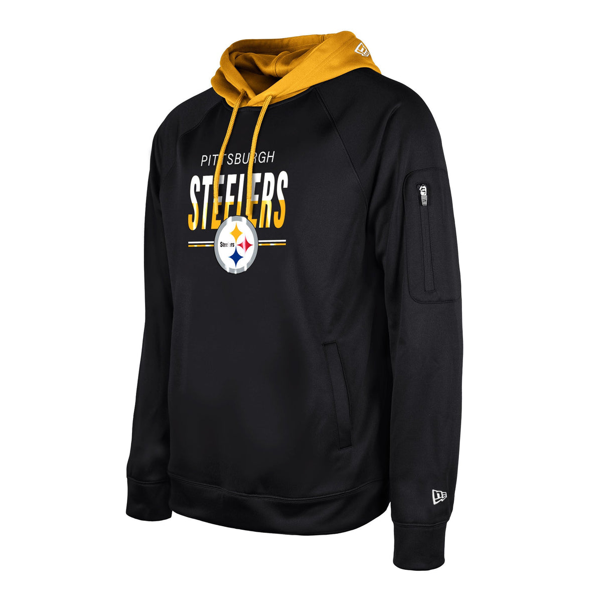 Mens Pittsburgh Steelers New Era Performance Training Hoodie product image 1, provided for visual reference and product