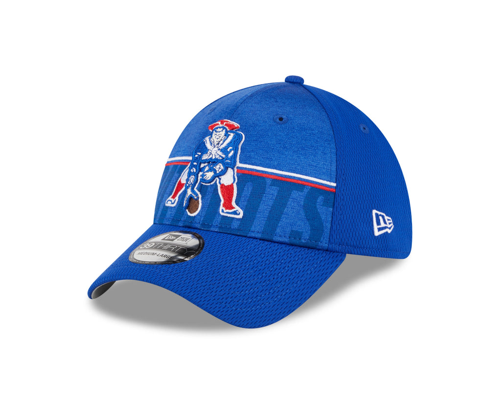 New England Patriots New Era NFL 2023 Training Camp Royal Throwback Logo 39THIRTY Flex Fit Hat for Men product image 2,