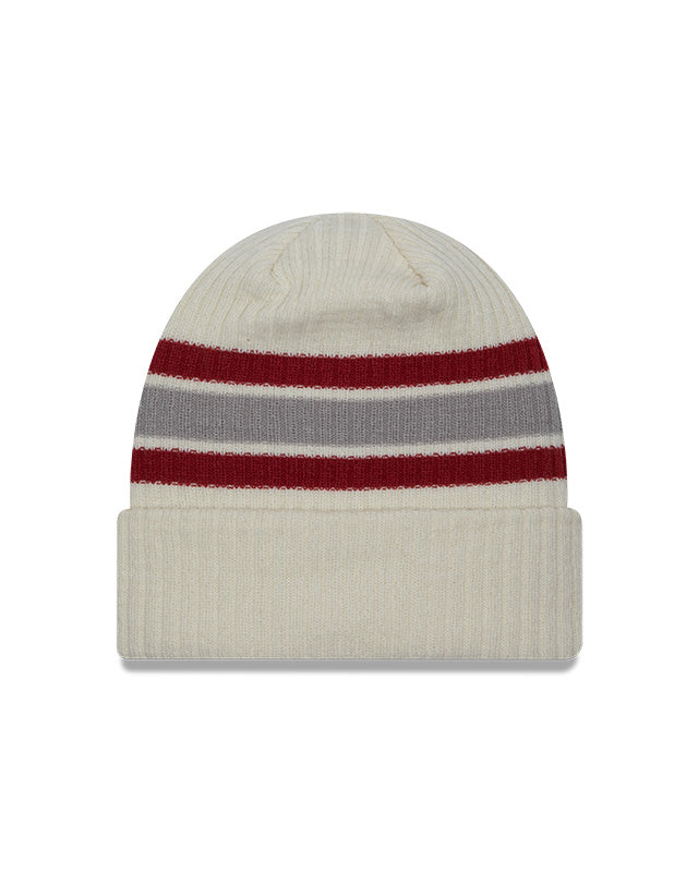 Alabama Crimson Tide New Era Off White Vintage Cuffed Knit Hat product image 3, provided for visual reference and product