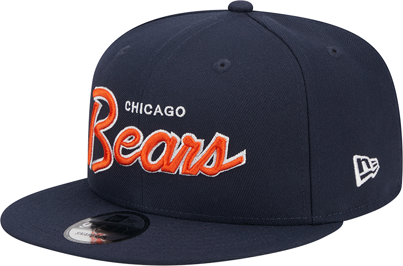 Chicago Bears New Era Navy Script 9FIFTY Adjustable Snapback Hat product image 3, provided for visual reference and product