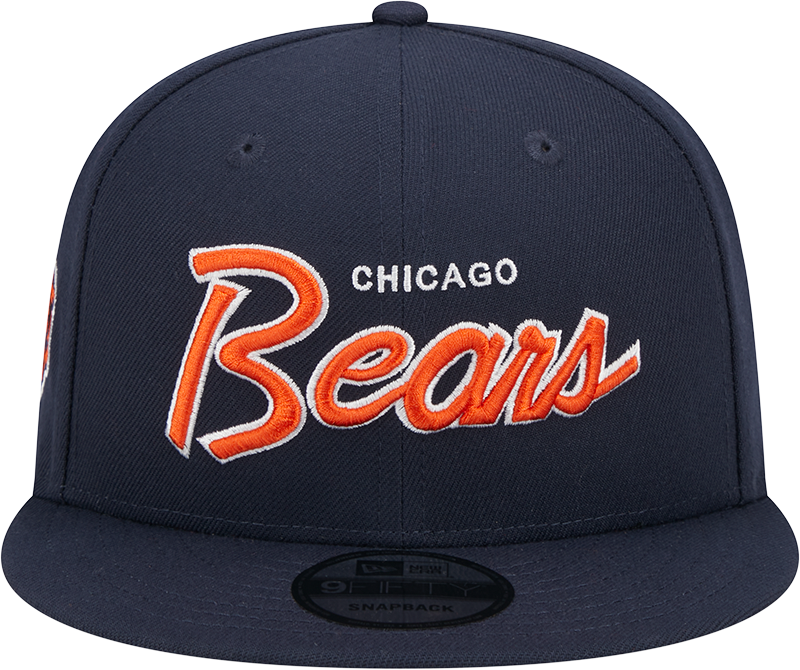 Chicago Bears New Era Navy Script 9FIFTY Adjustable Snapback Hat product image 2, provided for visual reference and product