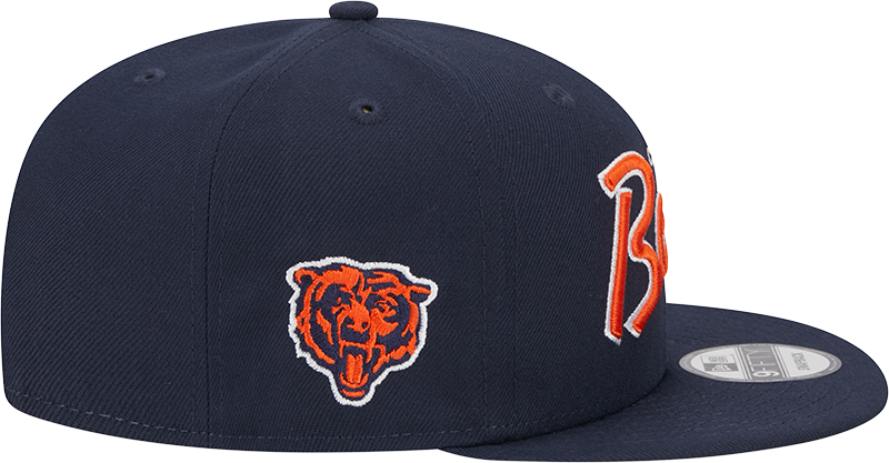 Chicago Bears New Era Navy Script 9FIFTY Adjustable Snapback Hat product image 5, provided for visual reference and product