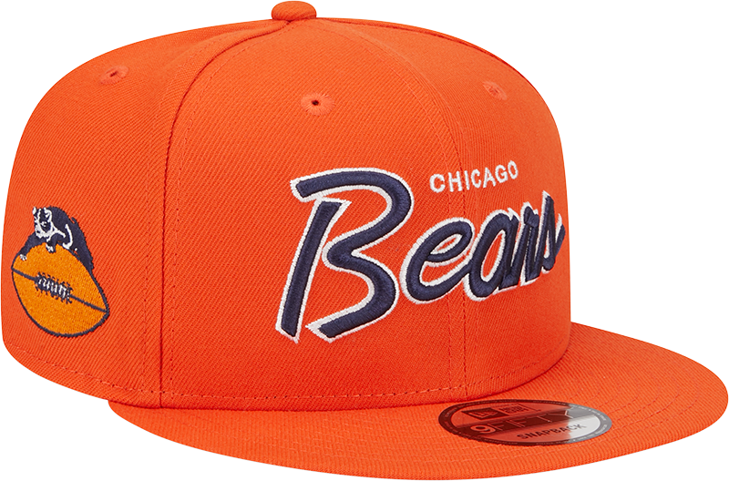 Chicago Bears New Era Orange Script 9FIFTY Adjustable Snapback Hat product image 3, provided for visual reference and