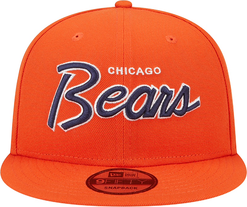 Chicago Bears New Era Orange Script 9FIFTY Adjustable Snapback Hat product image 2, provided for visual reference and