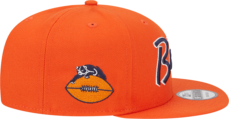 Chicago Bears New Era Orange Script 9FIFTY Adjustable Snapback Hat product image 4, provided for visual reference and