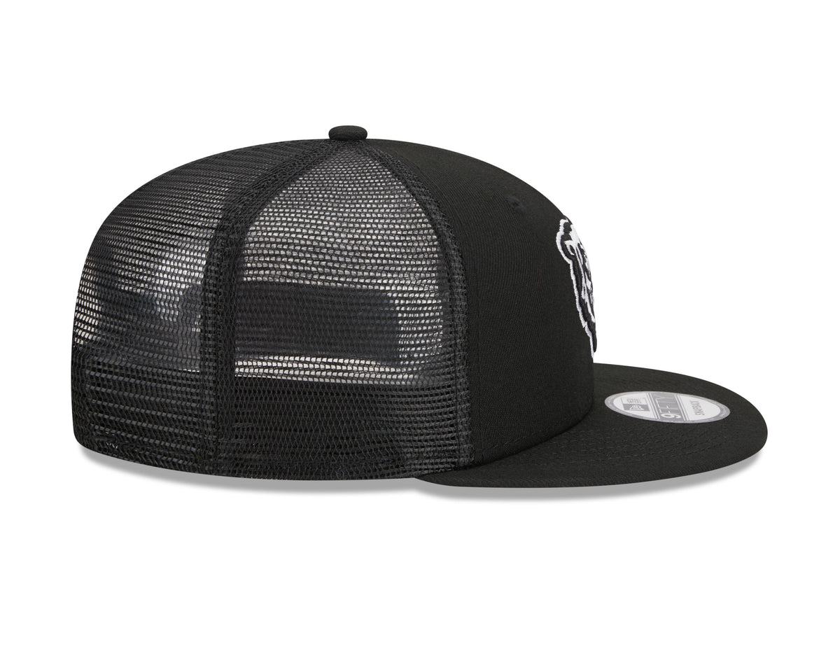 Chicago Bears New Era Primary Black and White Trucker 9FIFTY Snapback Hat product image 5, provided for visual reference and