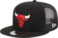 Chicago Bulls New Era Black 9FIFTY Trucker Snapback Hat product image 1, provided for visual reference and product detail