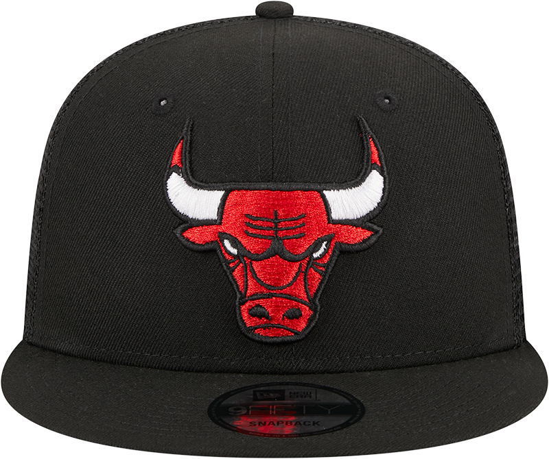 Chicago Bulls New Era Black 9FIFTY Trucker Snapback Hat product image 2, provided for visual reference and product detail