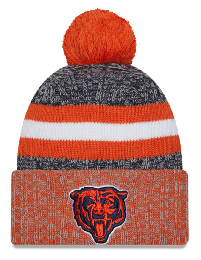 Chicago Bears New Era Orange/Navy 2023 Sideline Cuffed Knit Hat With Pom for Men product image 1, provided for visual