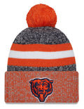 Chicago Bears New Era Orange/Navy 2023 Sideline Cuffed Knit Hat With Pom for Men product image 1, provided for visual