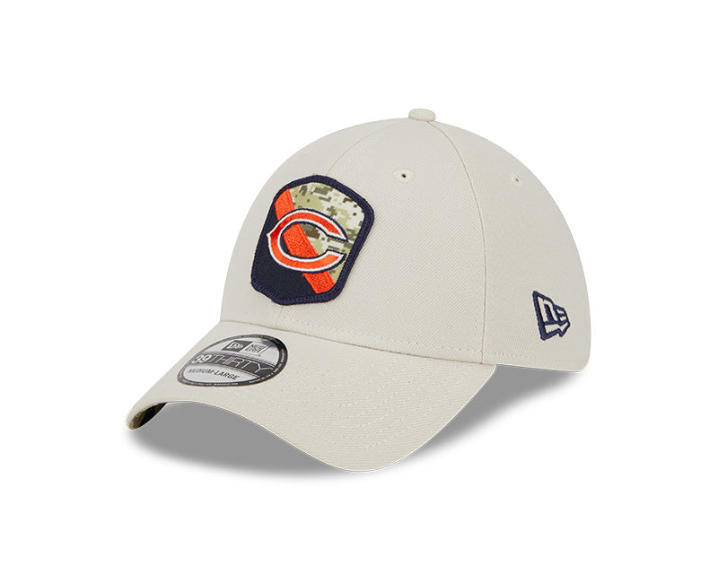 Chicago Bears New Era Stone 2023 Salute to Service Secondary Logo 39THIRTY Flex Hat for Men product image 3, provided for