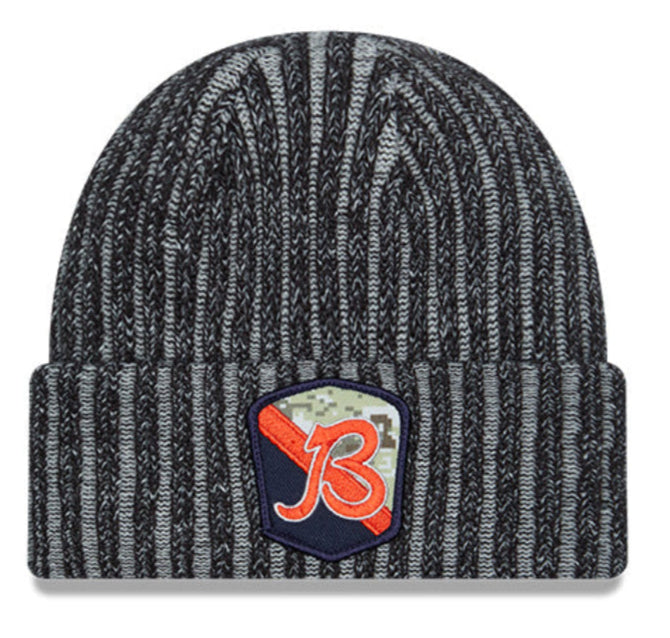 Chicago Bears New Era Black 2023 NFL Sideline Alternate Logo Official Salute To Service Sport Knit Hat product image 1,