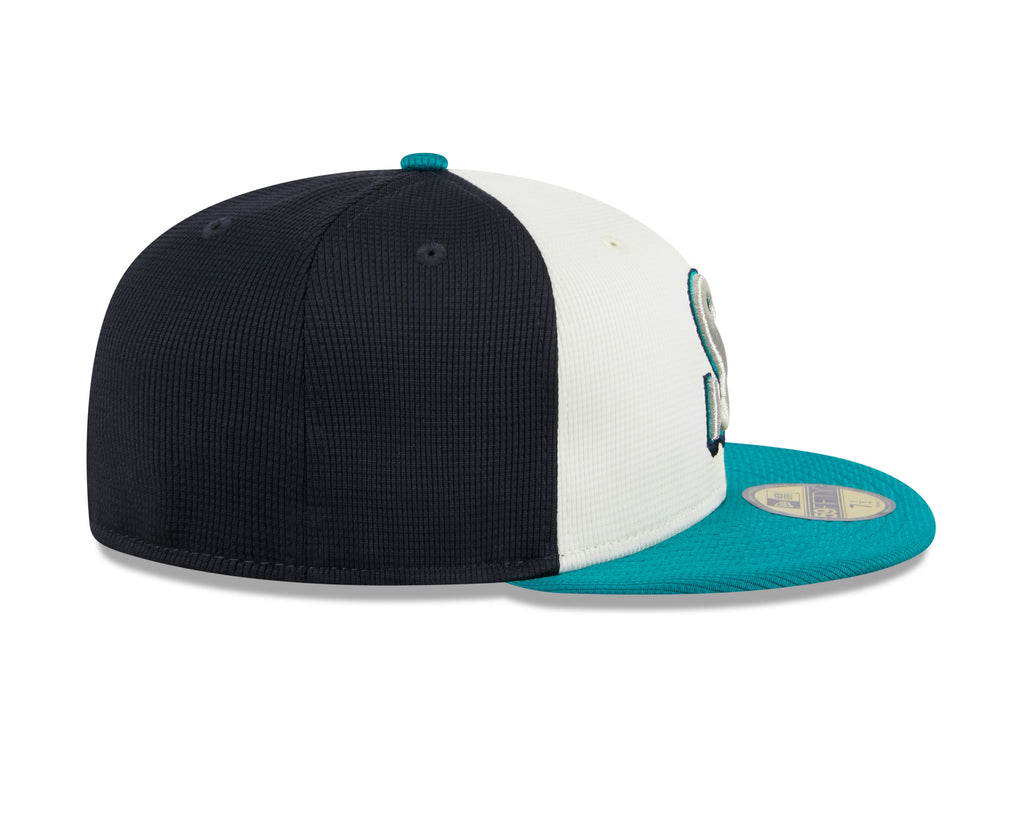 Seattle Mariners New Era White 2024 Batting Practice 59FIFTY Fitted Hat for Men product image 5, provided for visual