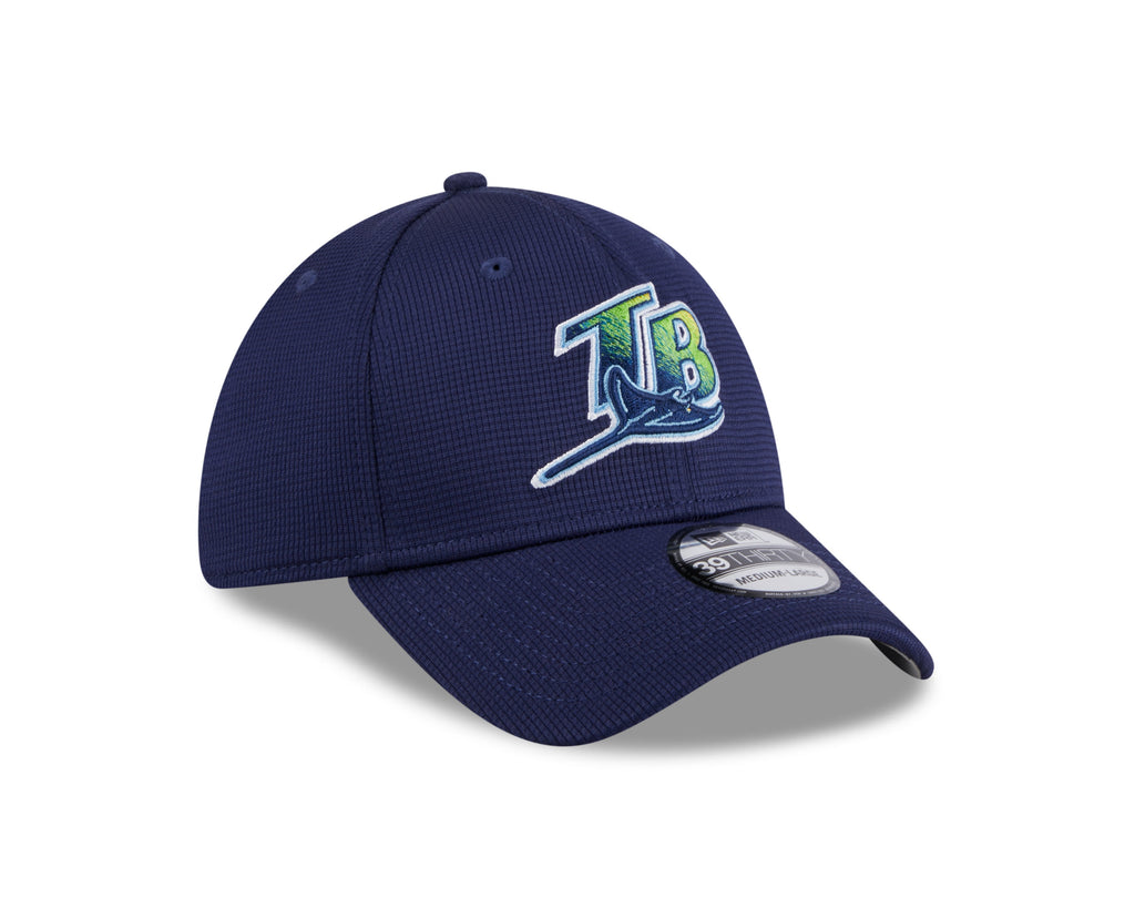 Tampa Bay Rays New Era 2024 Batting Practice Navy 39THIRTY Flex-Fit Hat for Men product image 3, provided for visual