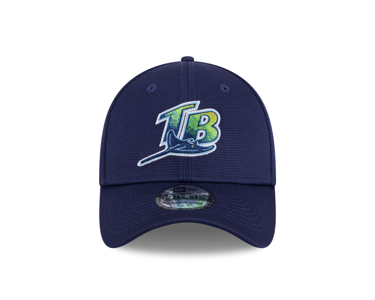 Tampa Bay Rays New Era 2024 Batting Practice Navy 39THIRTY Flex-Fit Hat for Men product image 2, provided for visual
