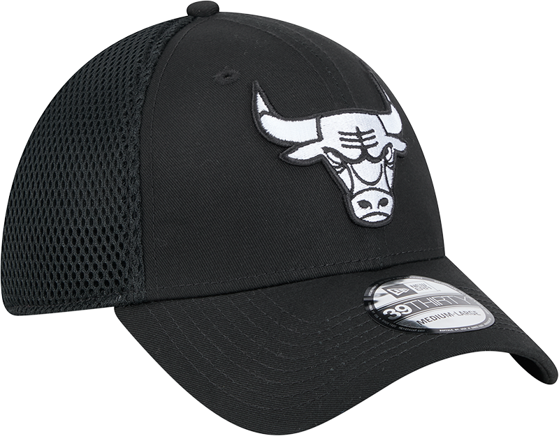 Men’s Chicago Bulls New Era Black and White Neo 39THIRTY Flex Fit Hat product image 3, provided for visual reference and