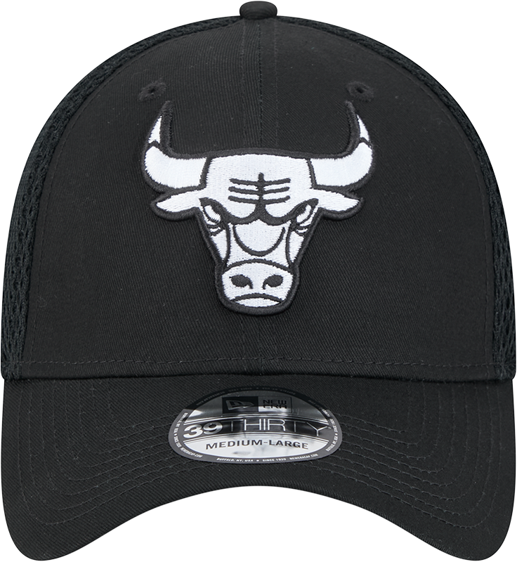 Men’s Chicago Bulls New Era Black and White Neo 39THIRTY Flex Fit Hat product image 2, provided for visual reference and