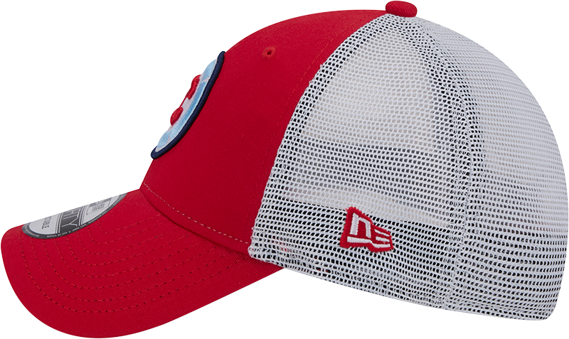 Chicago Fire New Era Red/White 9FORTY Trucker Adjustable Hat product image 5, provided for visual reference and product