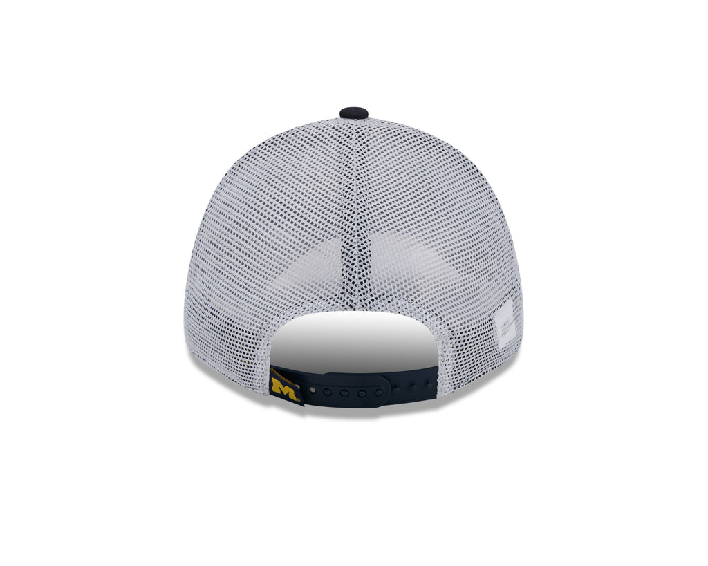 Michigan Wolverines New Era Navy/White Trucker 9FORTY Adjustable Hat product image 6, provided for visual reference and