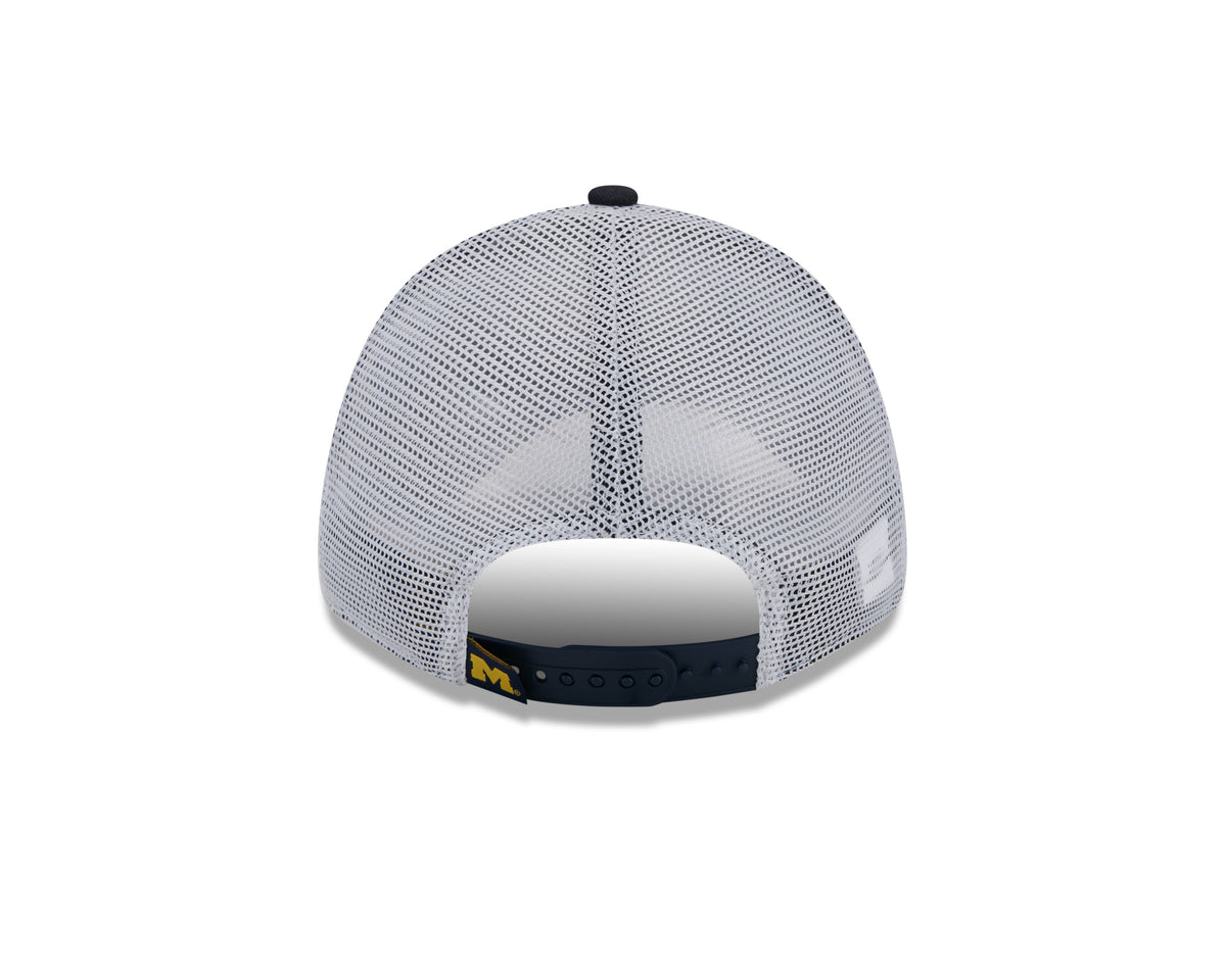 Michigan Wolverines New Era Navy/White Trucker 9FORTY Adjustable Hat product image 6, provided for visual reference and