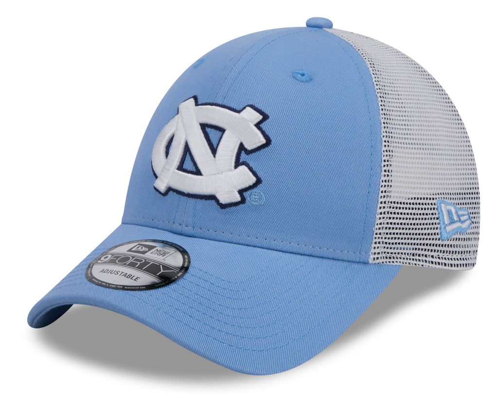 North Carolina Tar Heels New Era Blue/White Trucker 9FORTY Adjustable Hat product image 1, provided for visual reference and