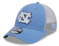 North Carolina Tar Heels New Era Blue/White Trucker 9FORTY Adjustable Hat product image 1, provided for visual reference and