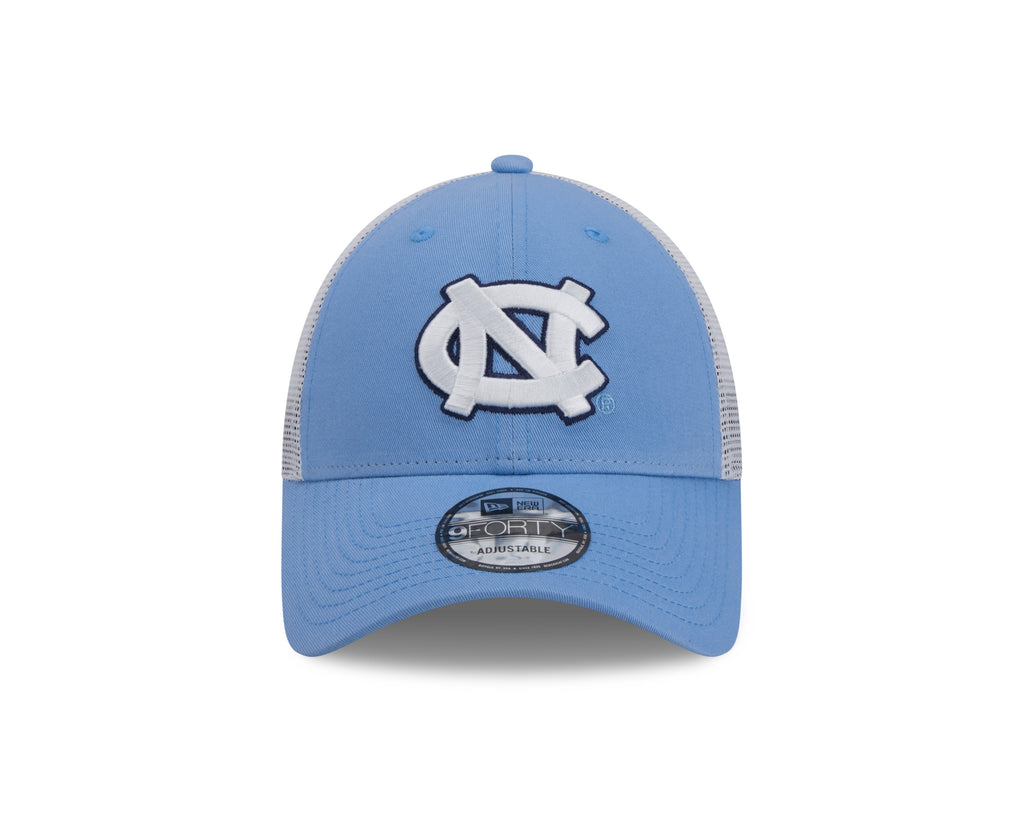 North Carolina Tar Heels New Era Blue/White Trucker 9FORTY Adjustable Hat product image 2, provided for visual reference and