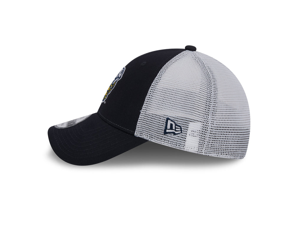Michigan Wolverines New Era Vault Navy/White Trucker 9FORTY Adjustable Hat product image 4, provided for visual reference