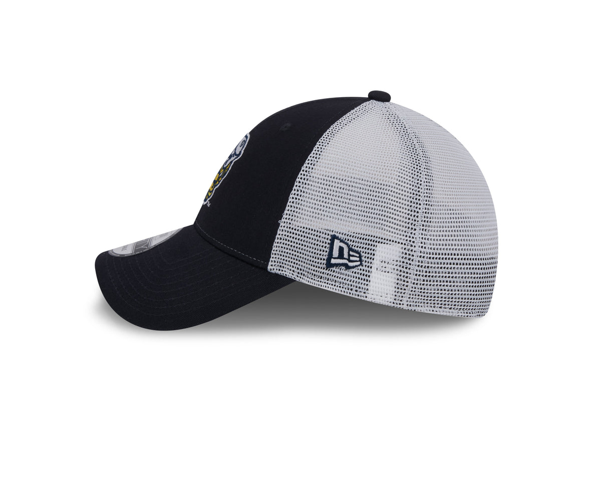 Michigan Wolverines New Era Vault Navy/White Trucker 9FORTY Adjustable Hat product image 4, provided for visual reference