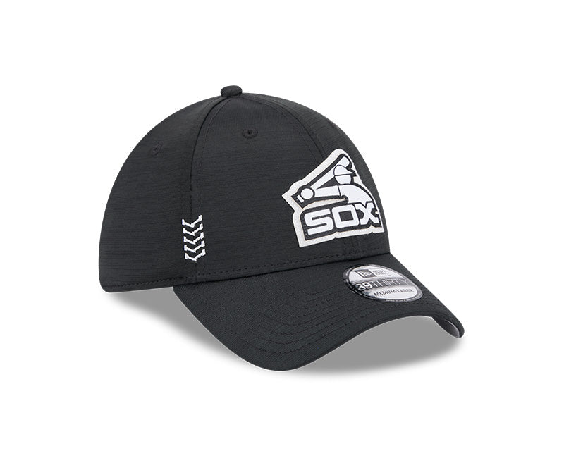 Chicago White Sox New Era Black & White 2024 Clubhouse 39THIRTY Flex Fit Hat for Men product image 3, provided for visual
