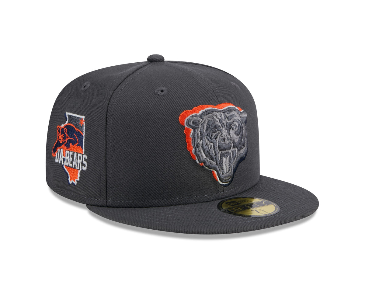 Chicago Bears New Era Graphite 2024 On Stage NFL Draft 59FIFTY Fitted Hat for Men product image 1, provided for visual