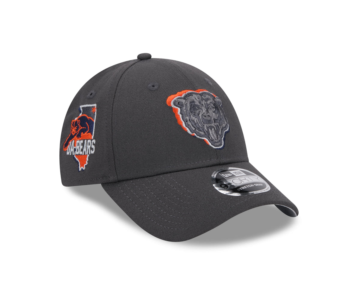 Chicago Bears New Era Graphite 2024 NFL Draft 9FORTY Adjustable Hat for Men product image 1, provided for visual reference