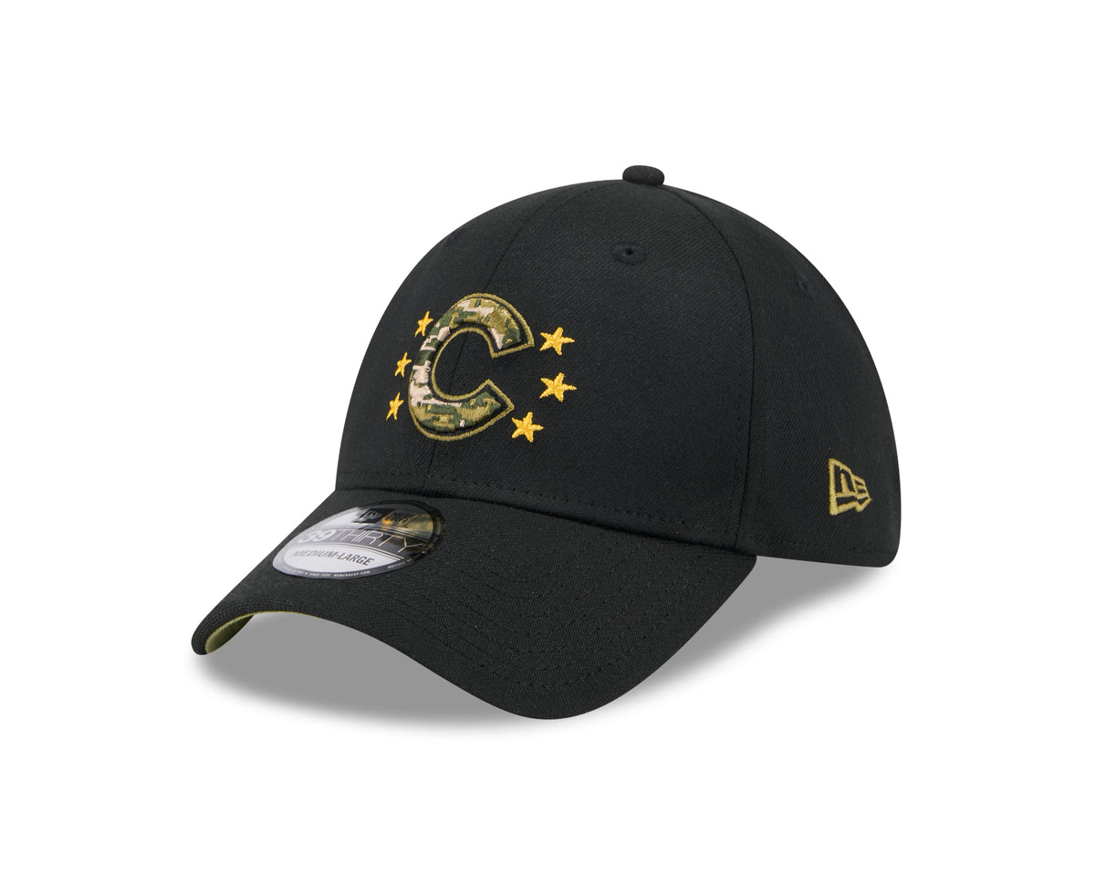 Chicago Cubs New Era 2024 Armed Forces Day Black 39THIRTY Flex Hat for Men product image 3, provided for visual reference