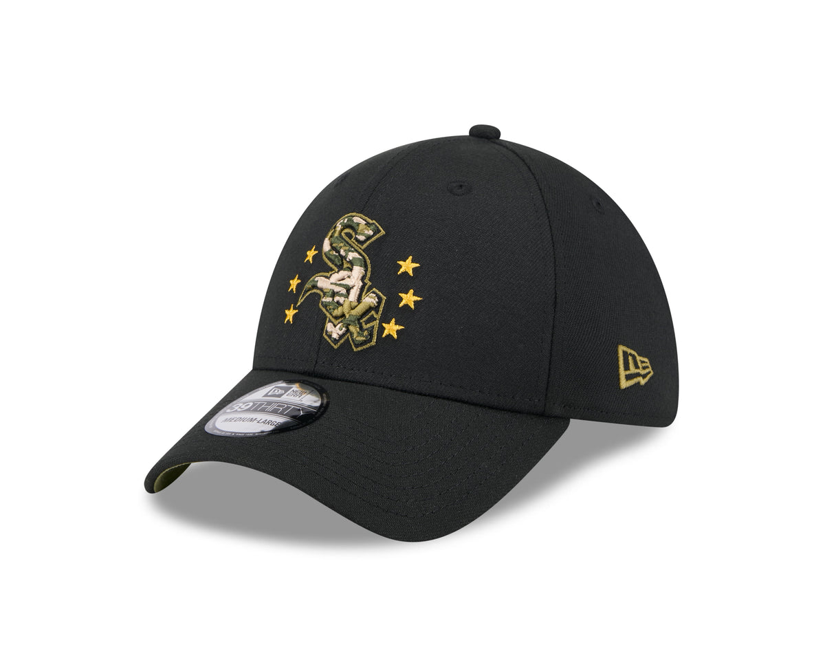 Chicago White Sox New Era 2024 Armed Forces Day Black 39THIRTY Flex Hat for Men product image 3, provided for visual