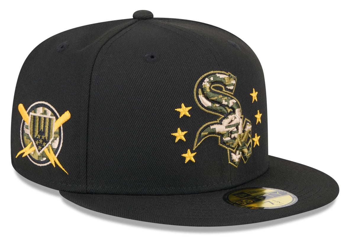 Chicago White Sox New Era 2024 MLB Armed Forces Day On-Field Black 59FIFTY Fitted Hat product image 1, provided for visual