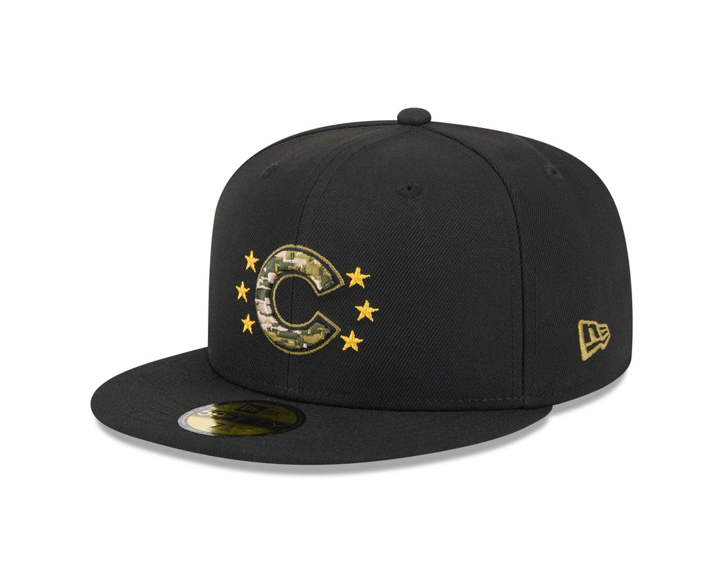 Chicago Cubs New Era 2024 MLB Armed Forces Day On-Field Black 59FIFTY Fitted Hat product image 3, provided for visual