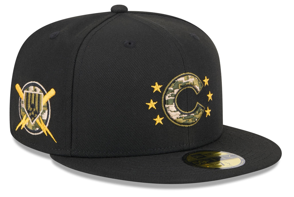 Chicago Cubs New Era 2024 MLB Armed Forces Day On-Field Black 59FIFTY Fitted Hat product image 1, provided for visual