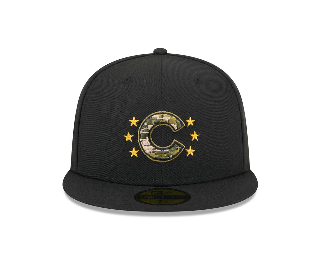 Chicago Cubs New Era 2024 MLB Armed Forces Day On-Field Black 59FIFTY Fitted Hat product image 2, provided for visual