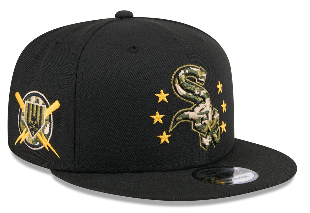Chicago White Sox New Era 2024 MLB Armed Forces Day Black 9FIFTY Snapback Adjustable Hat product image 1, provided for