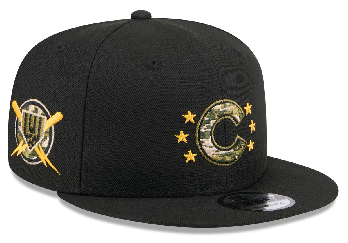 Chicago Cubs New Era 2024 MLB Armed Forces Day Black 9FIFTY Snapback Adjustable Hat product image 1, provided for visual